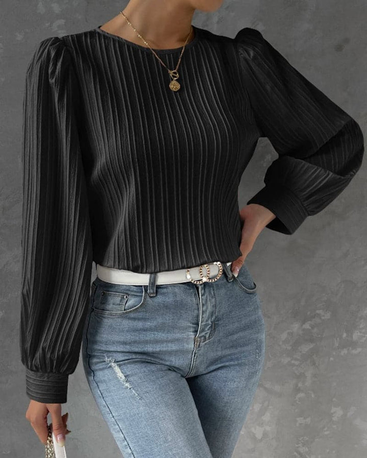 Blouse Élégante à Manches Bouffantes | Style Quotidien Chic