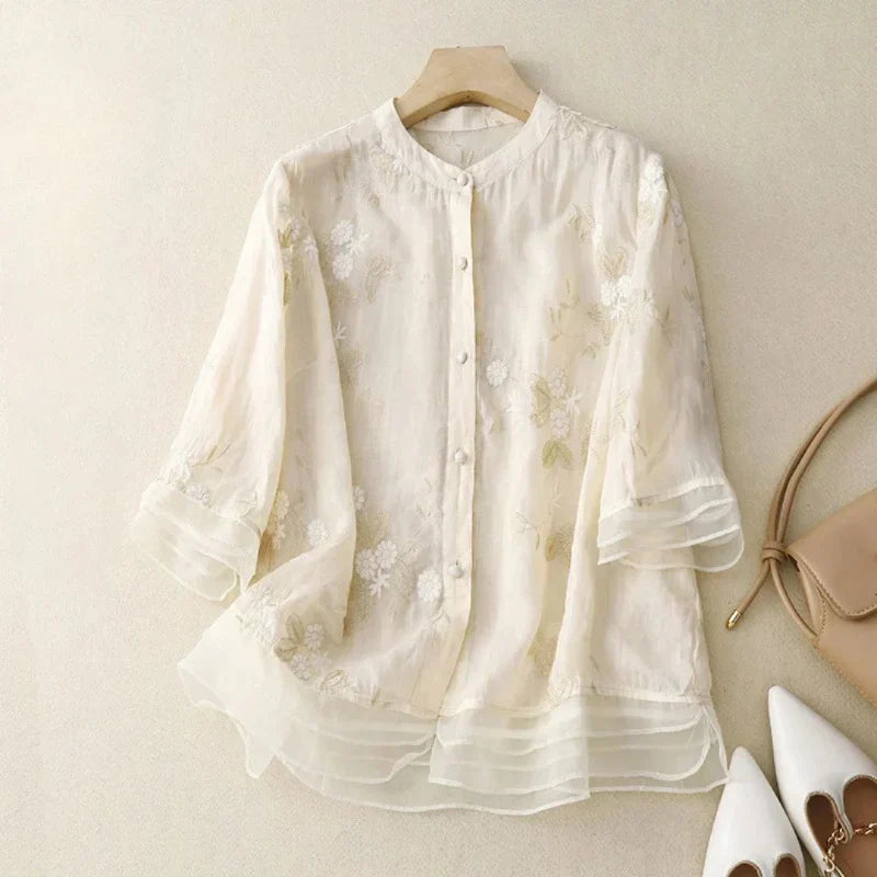 Blouse brodée élégante | Pour une allure raffinée