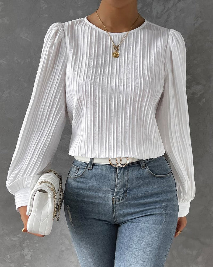 Blouse Élégante à Manches Bouffantes | Style Quotidien Chic