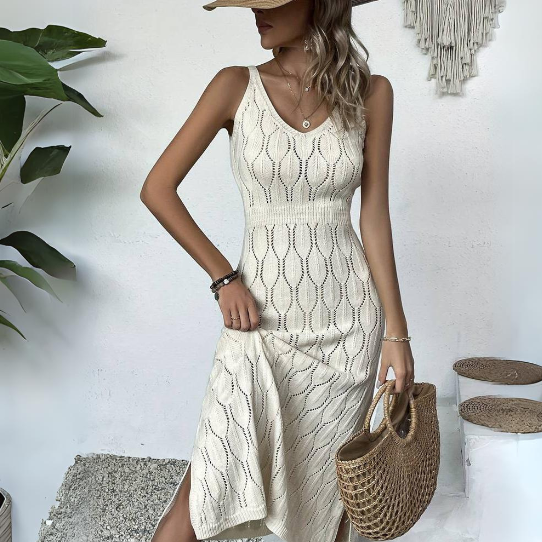 Robe midi ajourée | Élégance estivale