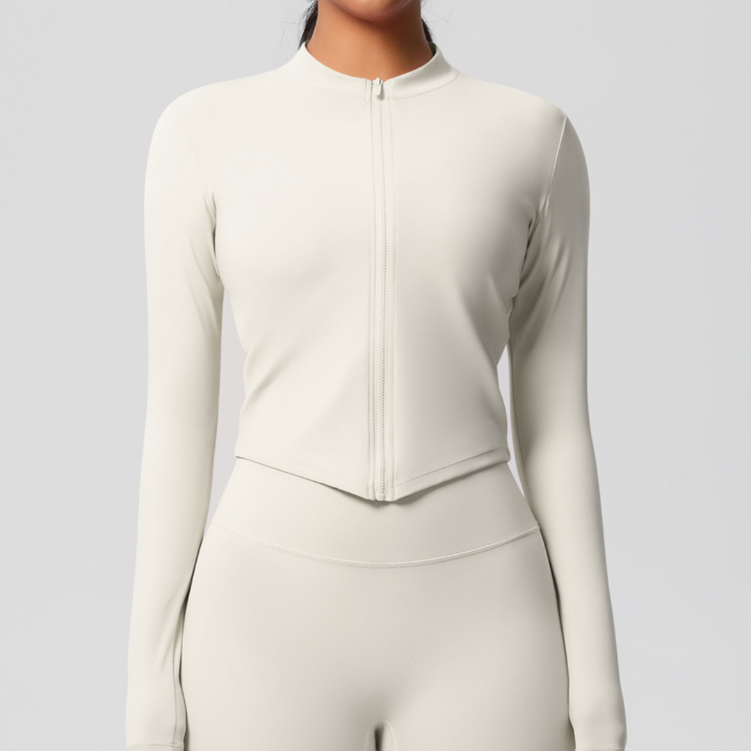 Haut de sport manches longues zippé | Performance élégante et protection respirante pour vos entraînements