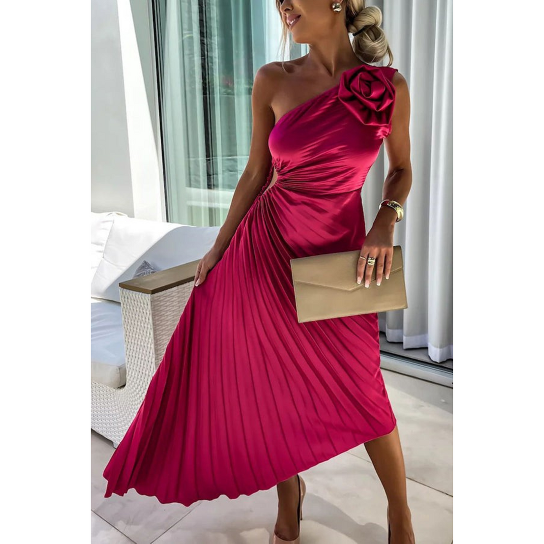 Robe plissée asymétrique | Élégance intemporelle