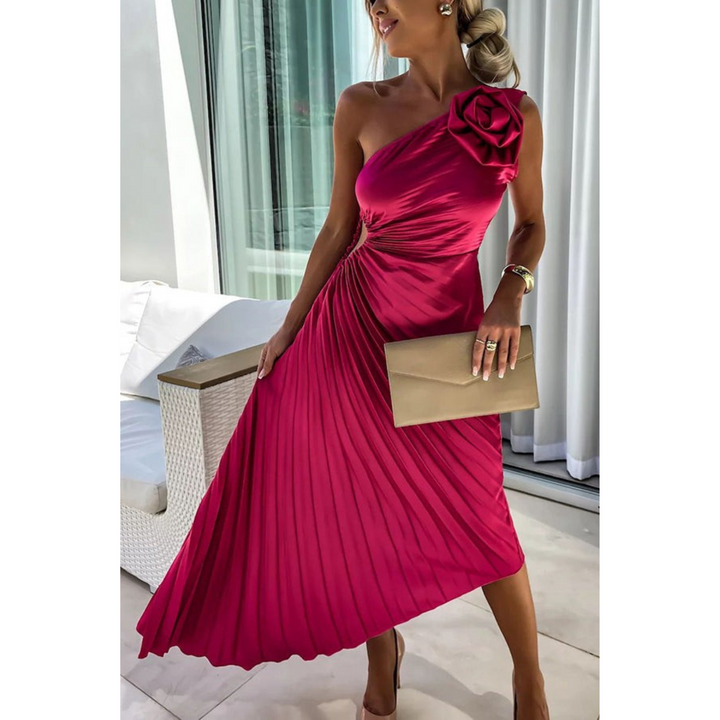 Robe plissée asymétrique | Élégance intemporelle