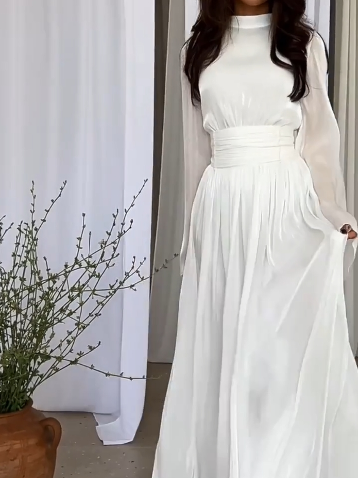 Robe longue élégante | Look chic avec ceinture
