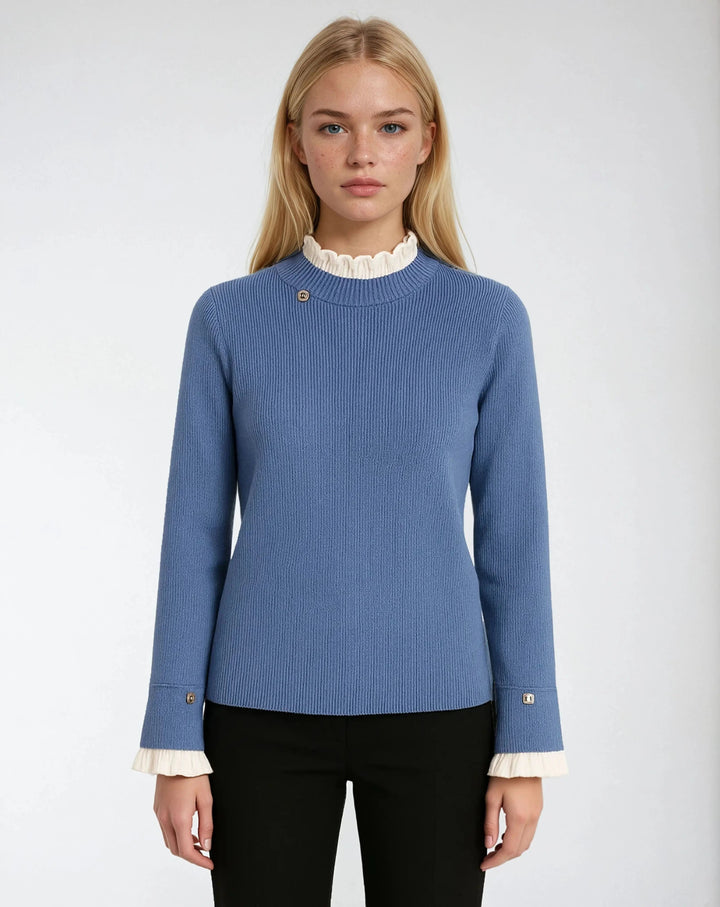 Pull col volanté | Élégance automnale