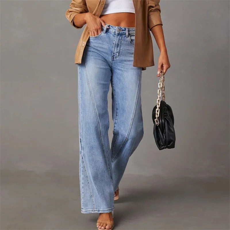 Jean large taille haute | Confort stylé au quotidien