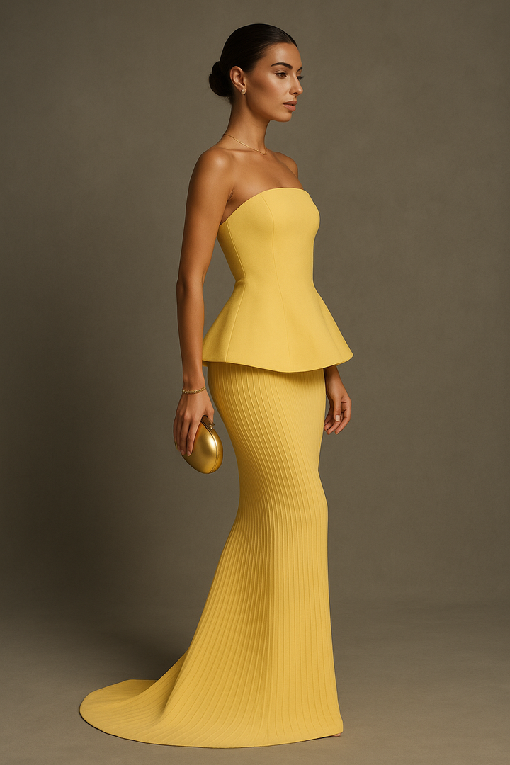 Robe longue bustier femme | Élégance minimaliste pour soirées chics