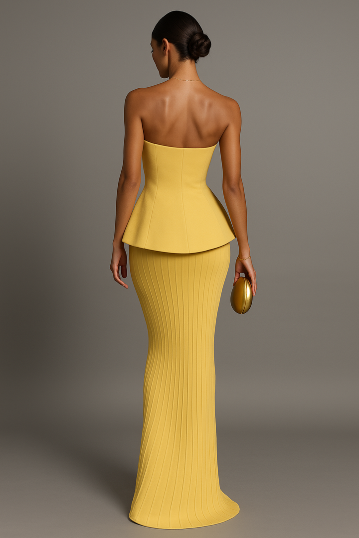 Robe longue bustier femme | Élégance minimaliste pour soirées chics