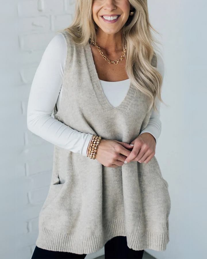 Gilet sans manches en maille | Superposition confortable au quotidien