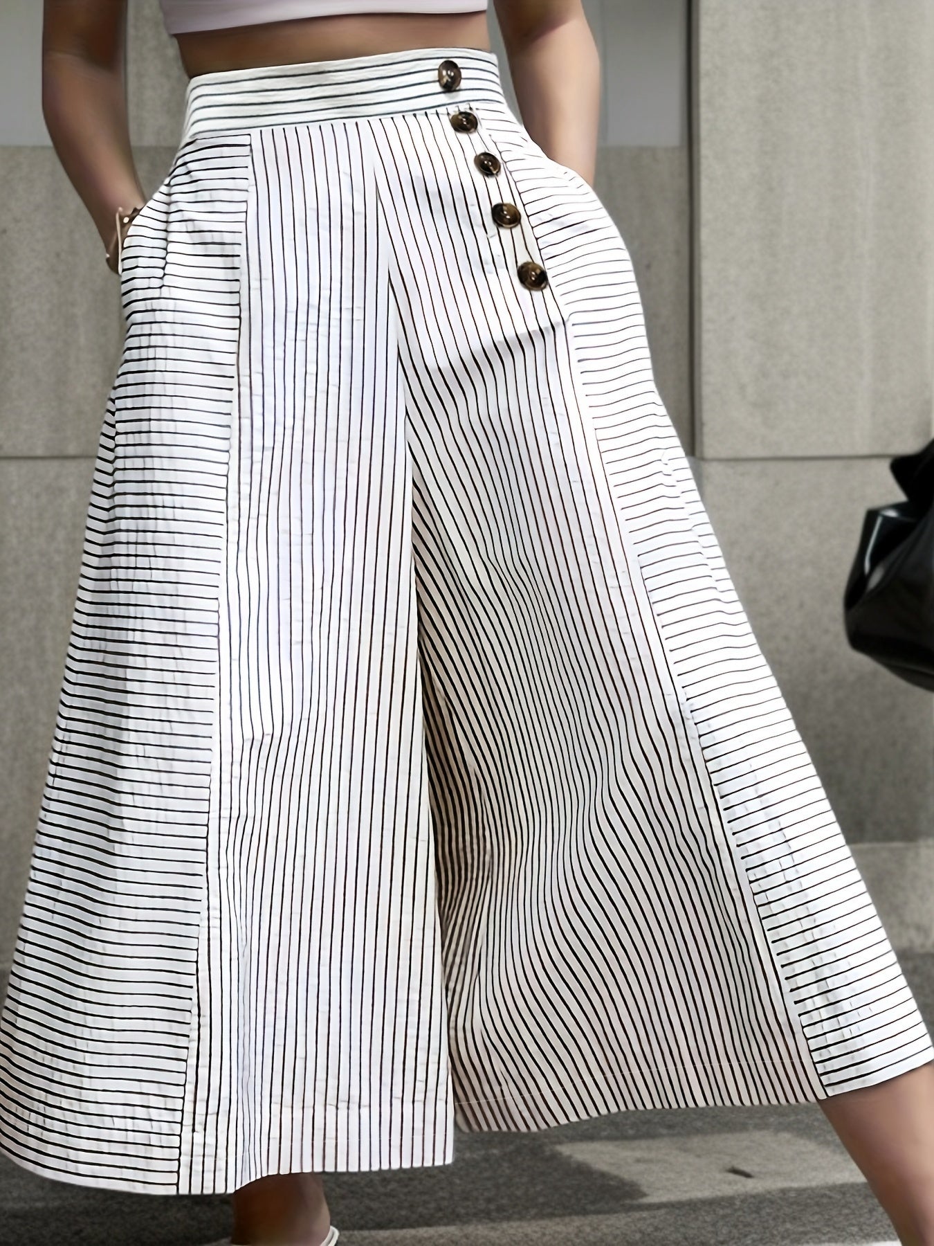 Pantalon ample rayé | Élégance estivale