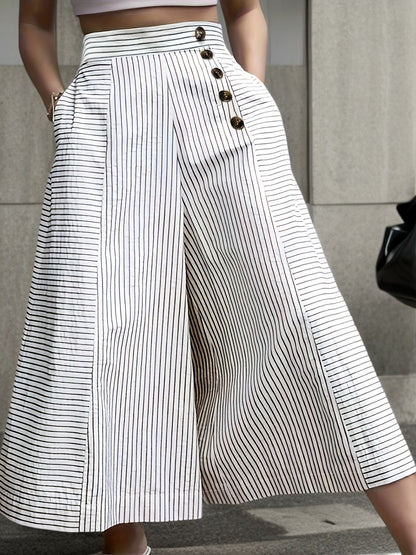 Pantalon ample rayé | Élégance estivale