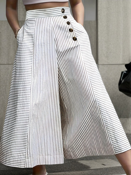 Pantalon ample rayé | Élégance estivale