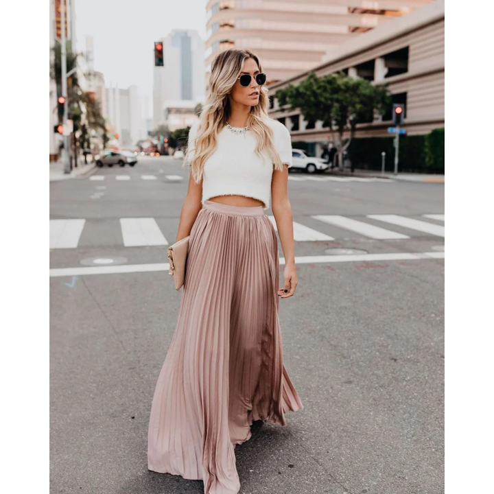 Jupe longue plissée élégante | Parfaite pour un look fluide et moderne