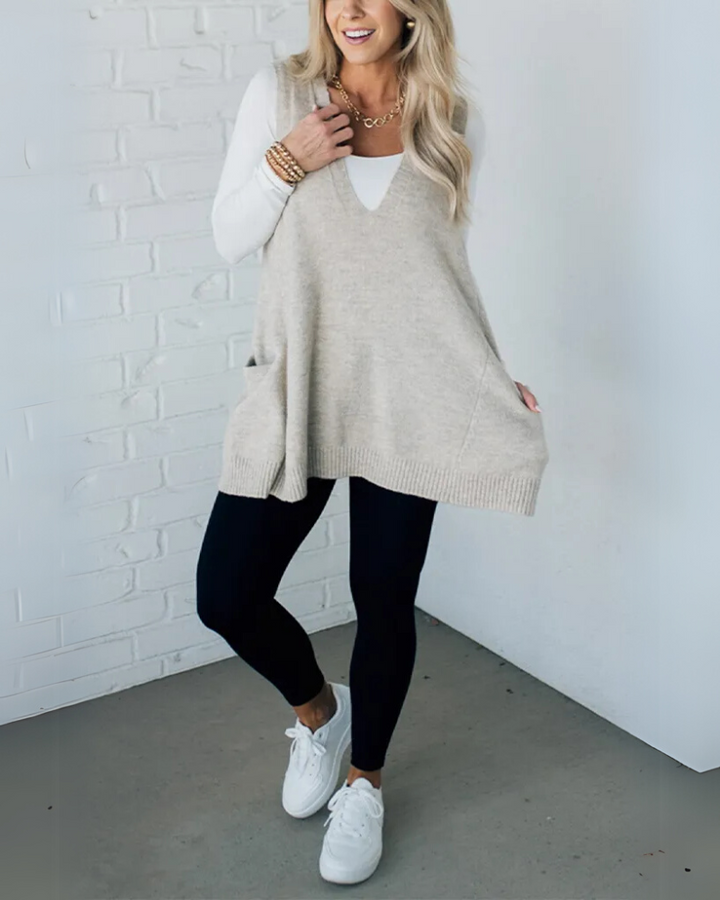 Gilet sans manches en maille | Superposition confortable au quotidien