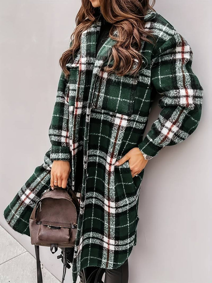 Manteau à carreaux long | Style rétro moderne