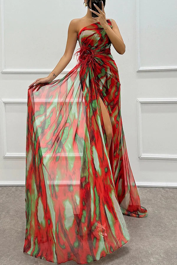 Robe longue asymétrique fluide | Élégance pour événements spéciaux