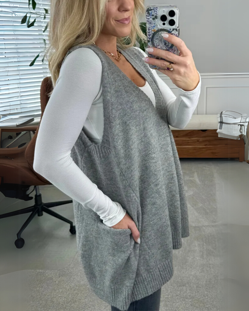 Gilet sans manches en maille | Superposition confortable au quotidien