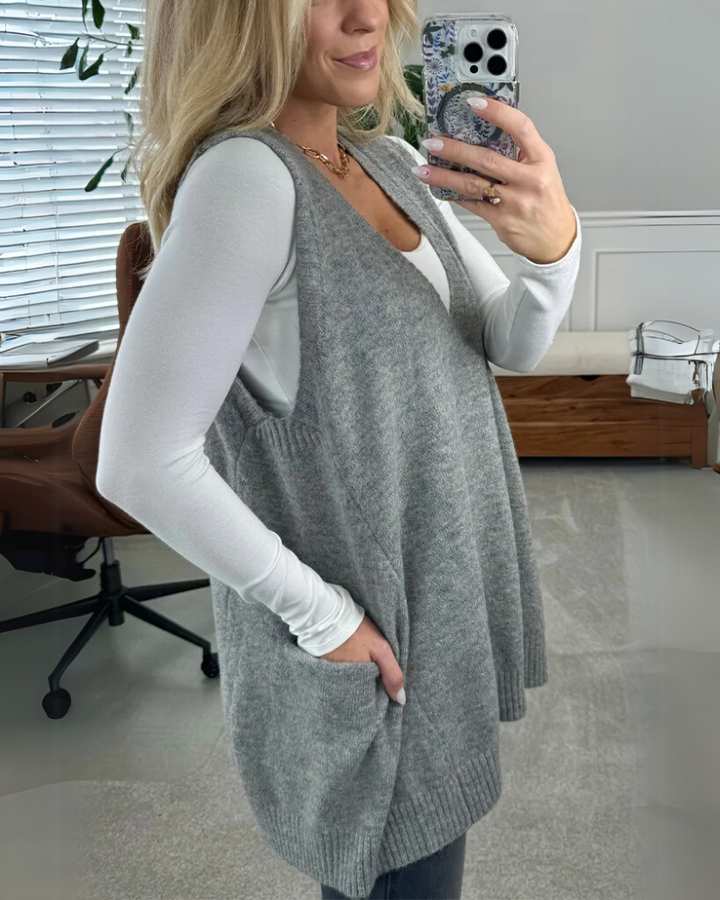 Gilet sans manches en maille | Superposition confortable au quotidien