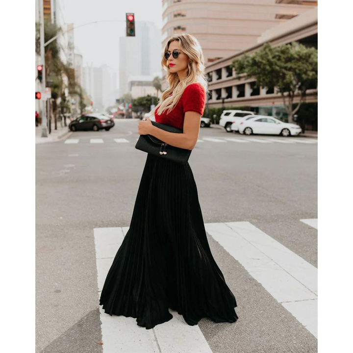 Jupe longue plissée élégante | Parfaite pour un look fluide et moderne