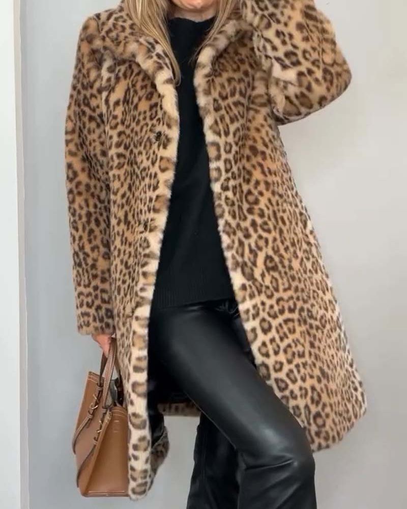 Manteau long à motif | Pour une allure audacieuse et élégante