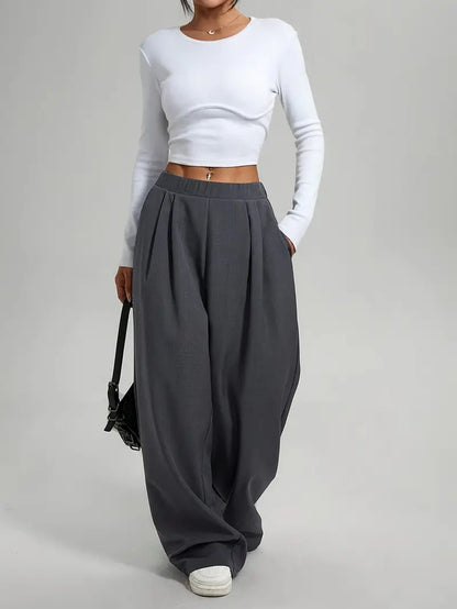 Pantalon ample taille haute | Confort et fluidité au quotidien