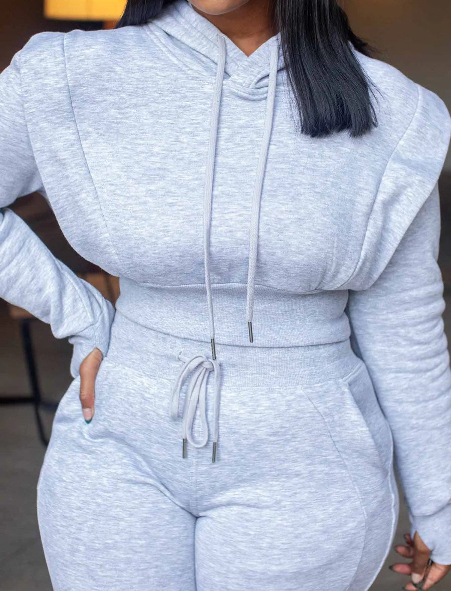 Ensemble deux pièces à capuche et pantalon large | Confort décontracté