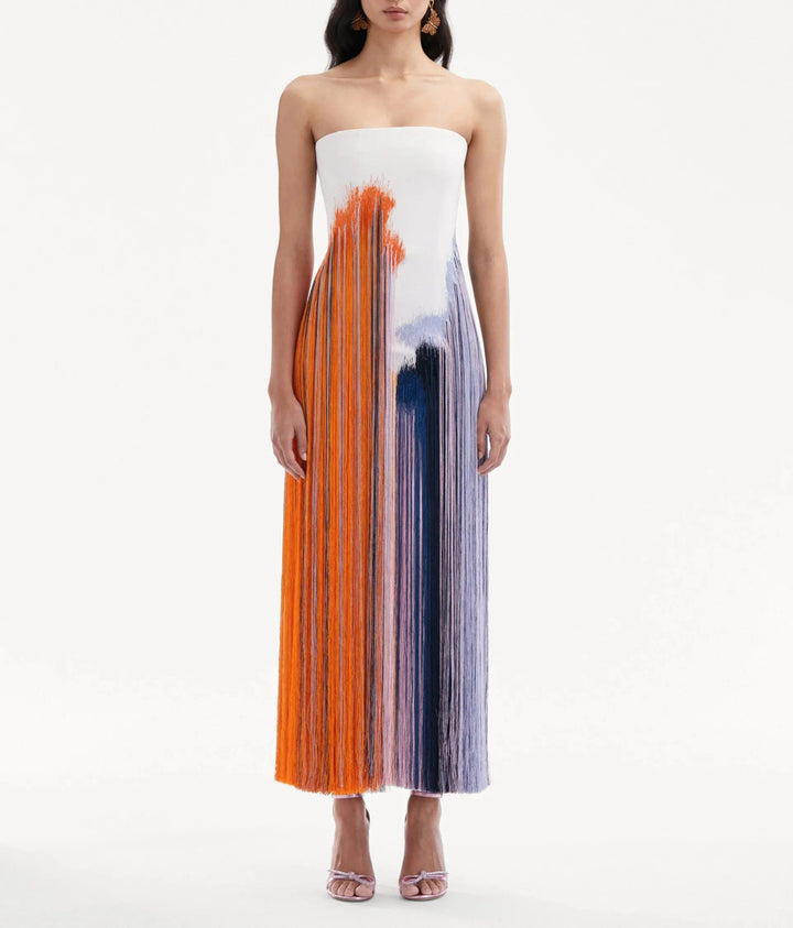 Robe cocktail à franges | Élégance artistique pour occasions spéciales
