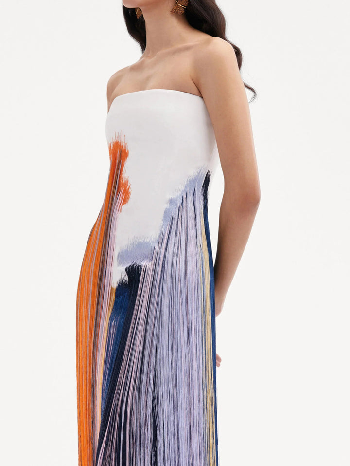 Robe cocktail à franges | Élégance artistique pour occasions spéciales
