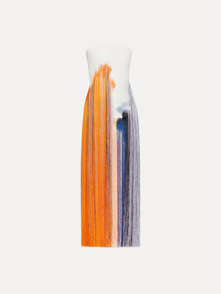 Robe cocktail à franges | Élégance artistique pour occasions spéciales