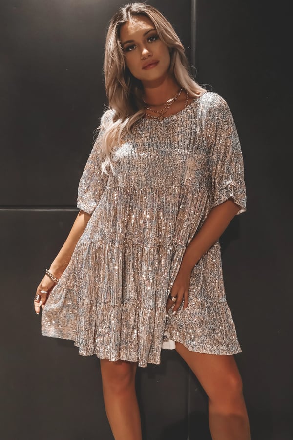 Robe mini à sequins brillants | Idéale pour les soirées festives