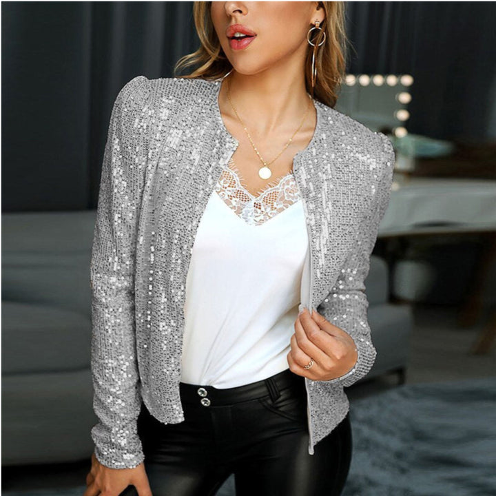 Blazer court à paillettes | Élégance brillante pour vos soirées
