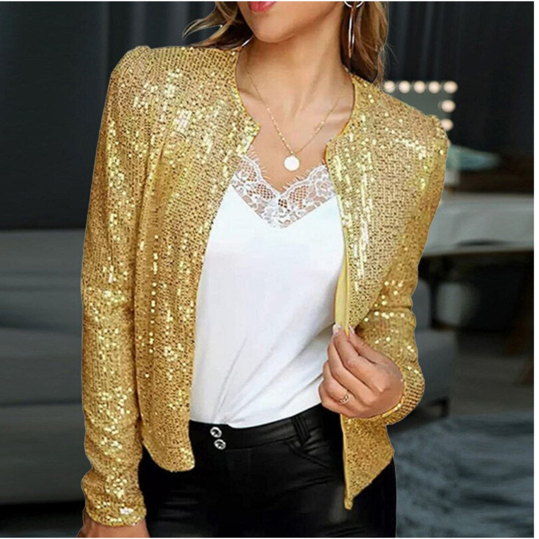 Blazer court à paillettes | Élégance brillante pour vos soirées