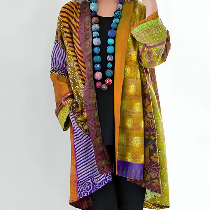 Cardigan ample imprimé | Style artistique et confort libre