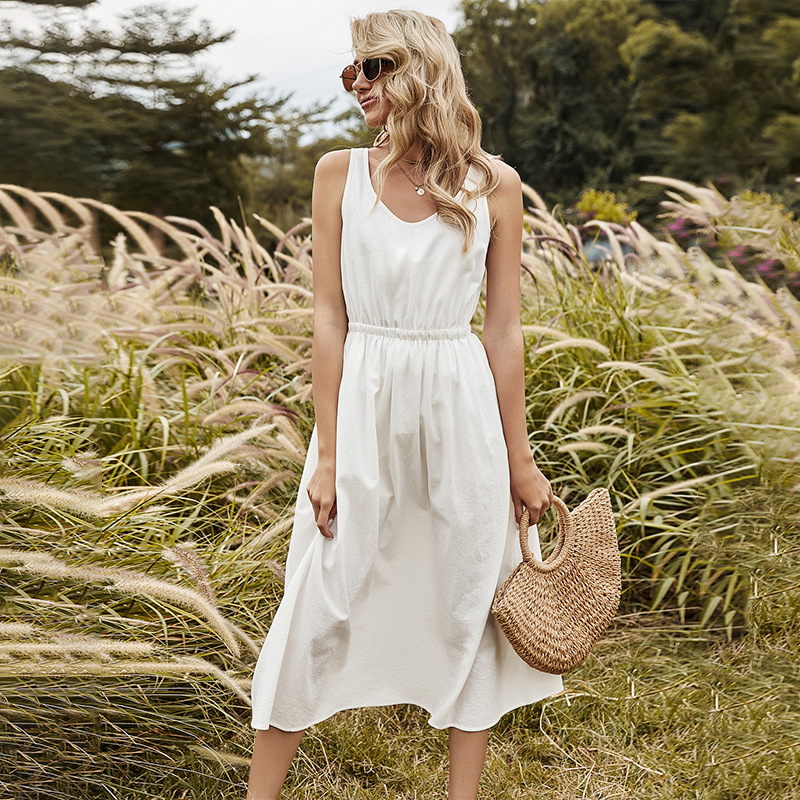 Robe midi sans manches | Élégance intemporelle d'été