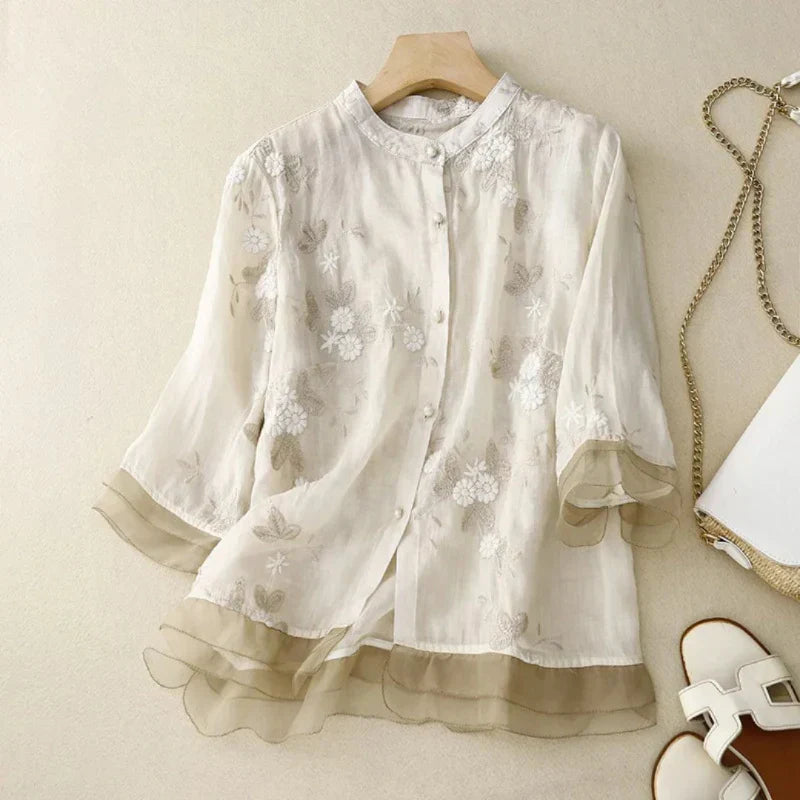 Blouse brodée élégante | Pour une allure raffinée