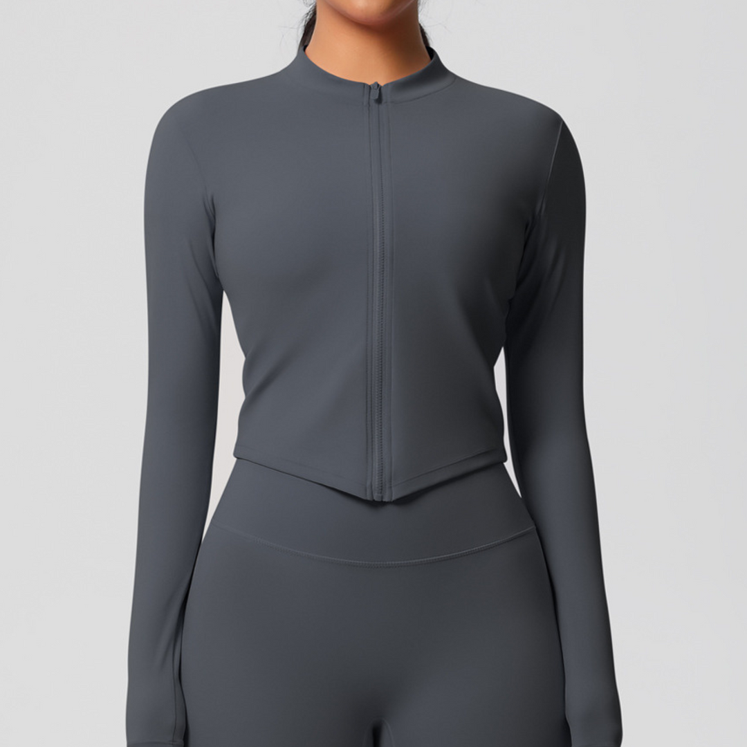 Haut de sport manches longues zippé | Performance élégante et protection respirante pour vos entraînements