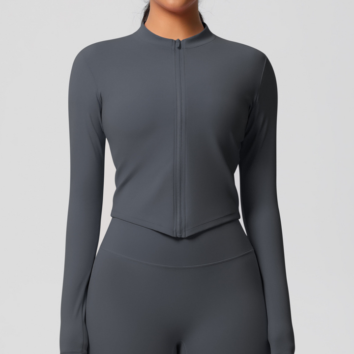 Haut de sport manches longues zippé | Performance élégante et protection respirante pour vos entraînements