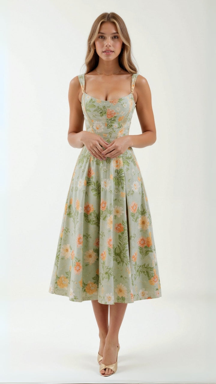 Robe midi fleurie | Élégance estivale