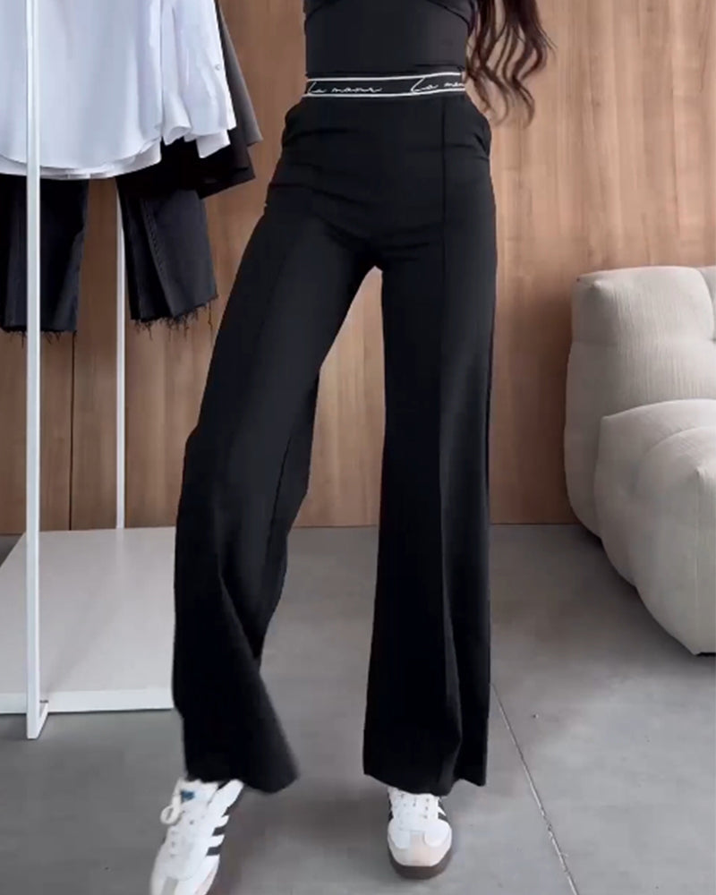 Pantalon droit zippé avec poches | Élégance décontractée