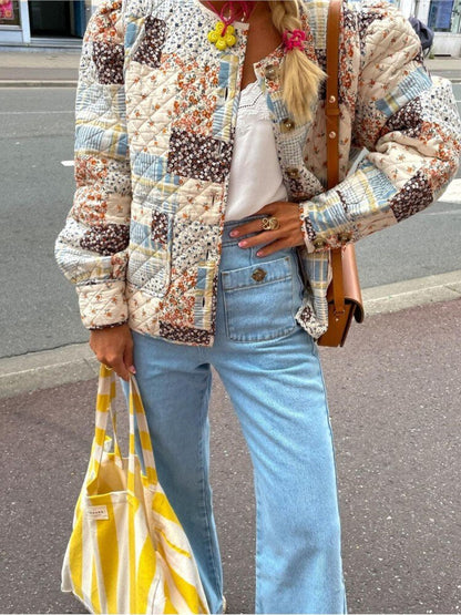 Veste matelassée patchwork | Style vintage bohème chic