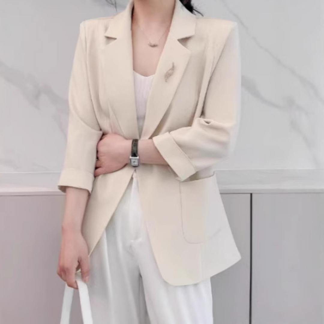 Blazer fluide à manches 3/4 | Élégance discrète pour le quotidien professionnel