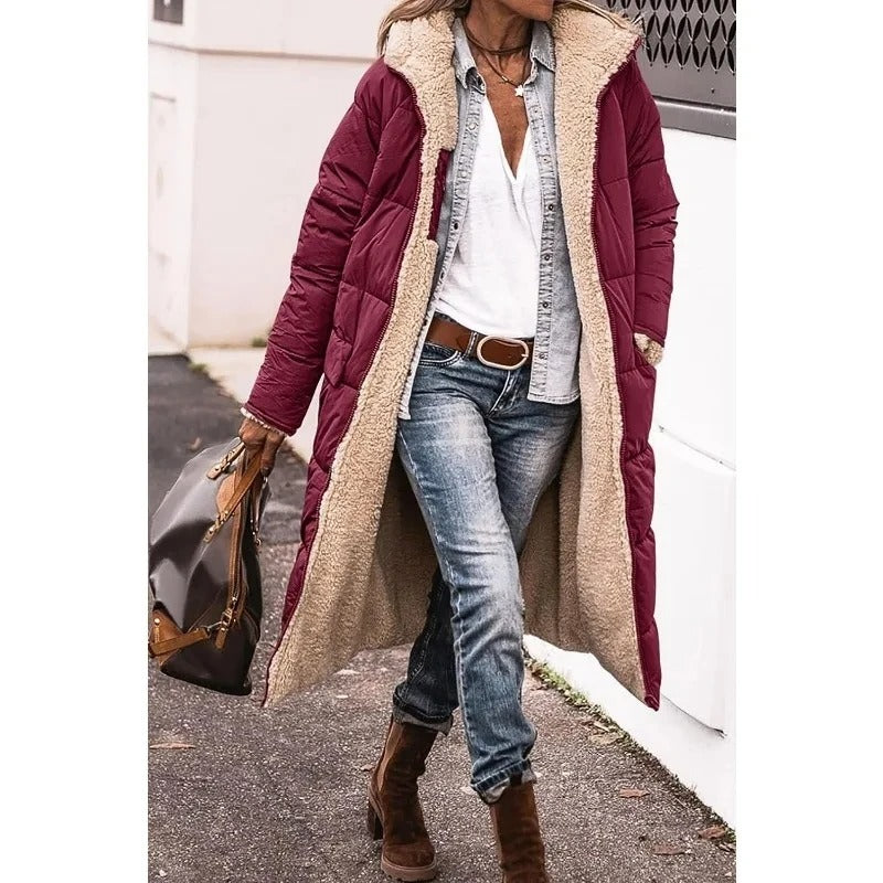 Manteau long doublé | Parfait pour l'hiver