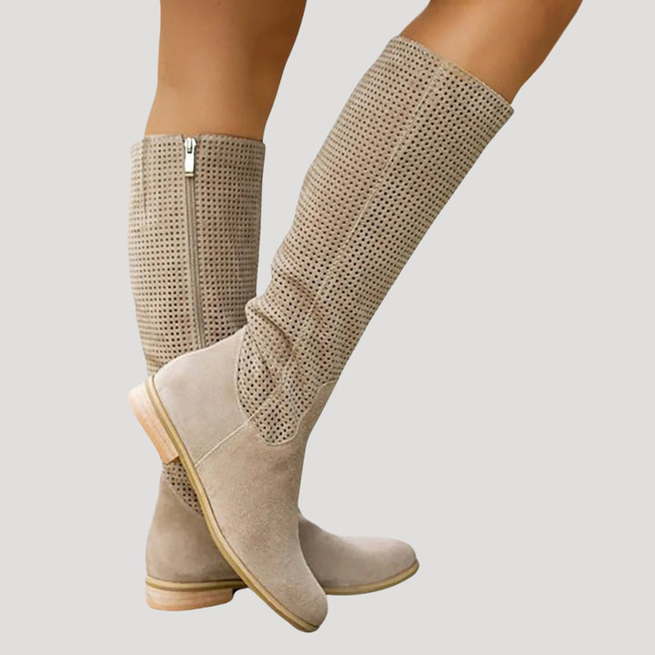 Bottes hautes perforées | Style chic et respirant
