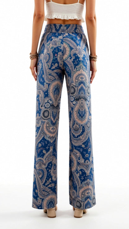Pantalon large imprimé | Confort bohème pour journées ensoleillées