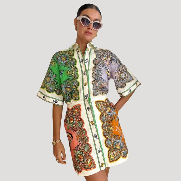 Robe chemise imprimé cachemire | Look bohème chic