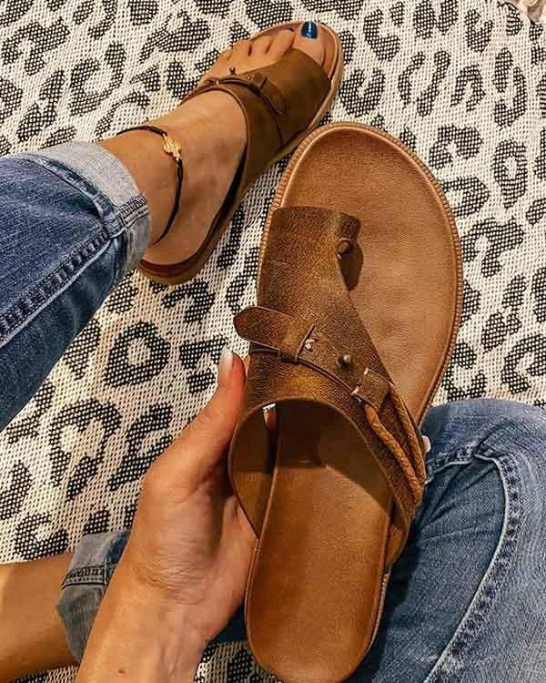 Sandales à entre-doigts cuir | Élégance naturelle d’été