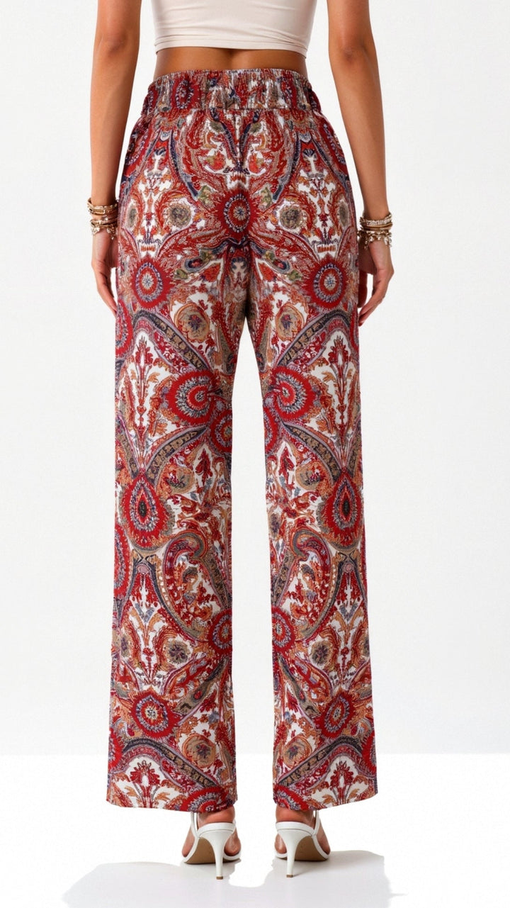 Pantalon large imprimé | Confort bohème pour journées ensoleillées
