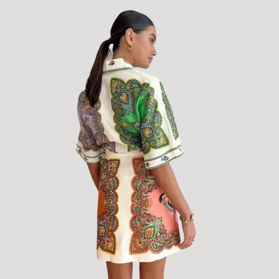 Robe chemise imprimé cachemire | Look bohème chic