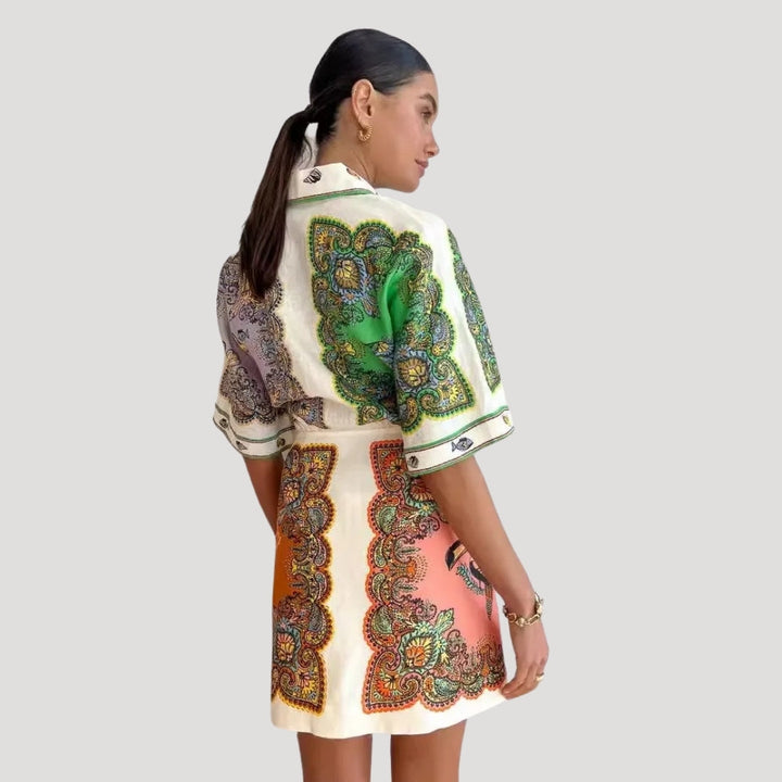Robe chemise imprimé cachemire | Look bohème chic