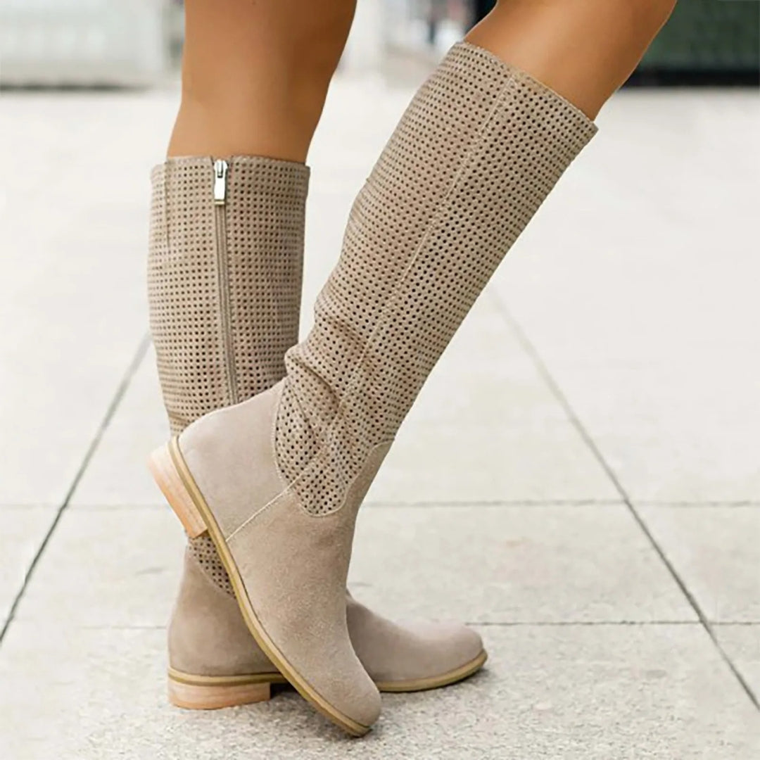 Bottes hautes perforées | Style chic et respirant
